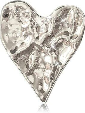 NEW Chunky Silver Heart Pin Brooch Love Heart Brooches Mothers Day Jewelry